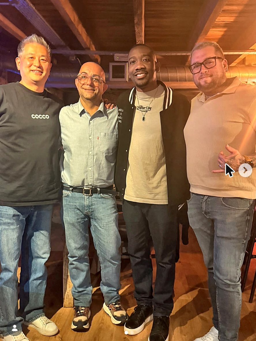 Brendon Rice with Cocco Hair Pro's David Kim and LTA Supplies' Aldo Bajada in London, Salon International week 2026, sealing his global Cocco ambassadorship