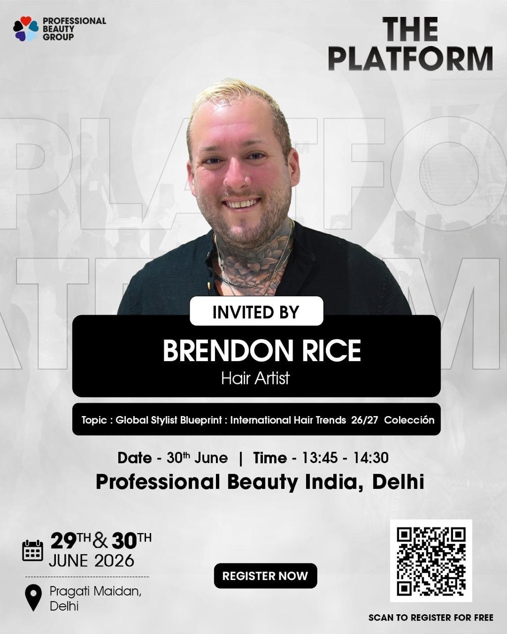 Brendon Rice demonstrating and educating on The Platform, Professional Beauty India, Delhi
