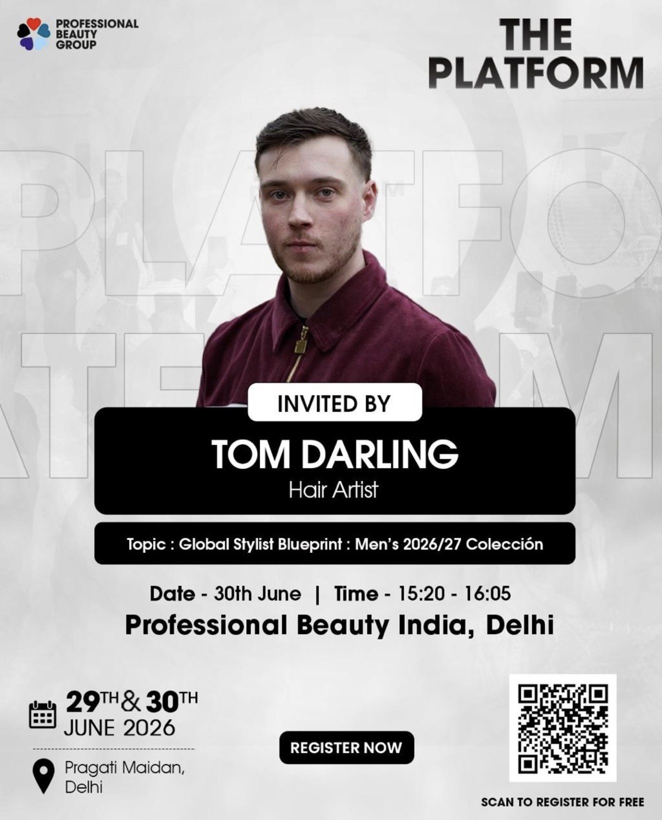 Tom Darling demonstrating and educating on The Platform, Professional Beauty India, Delhi